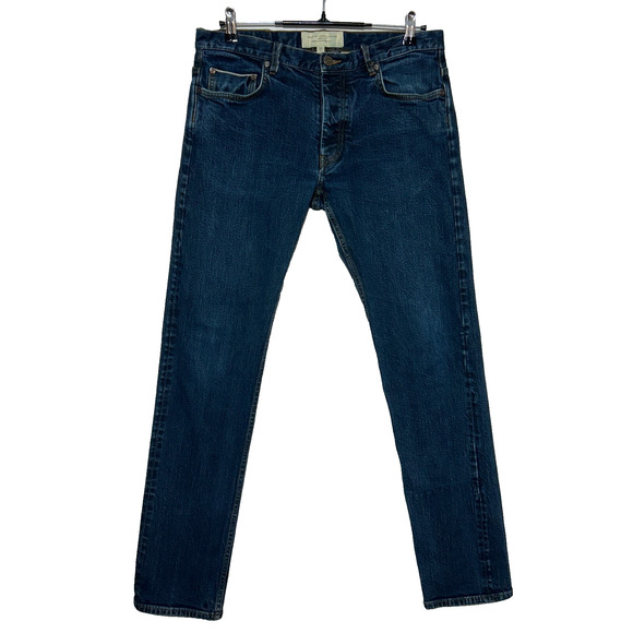 Marc Jacobs Selvage Jeans Mens 34x34 Blue Straight Leg Button Fly Measures 34x33